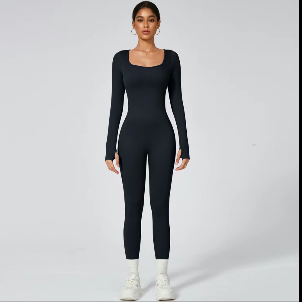 Square Neck Ribbed Unitard